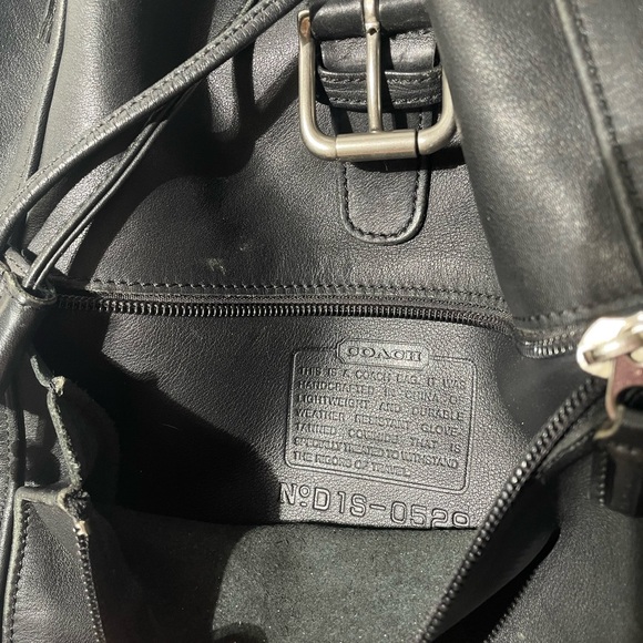 VTG COACH black leather XL BACKPACK 0529 - Picture 5 of 16